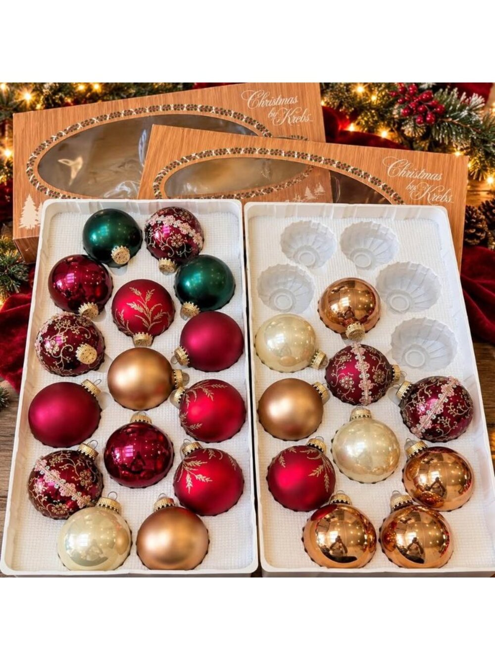 Vintage Christmas by Krebs glass Christmas ornaments. Lot 25